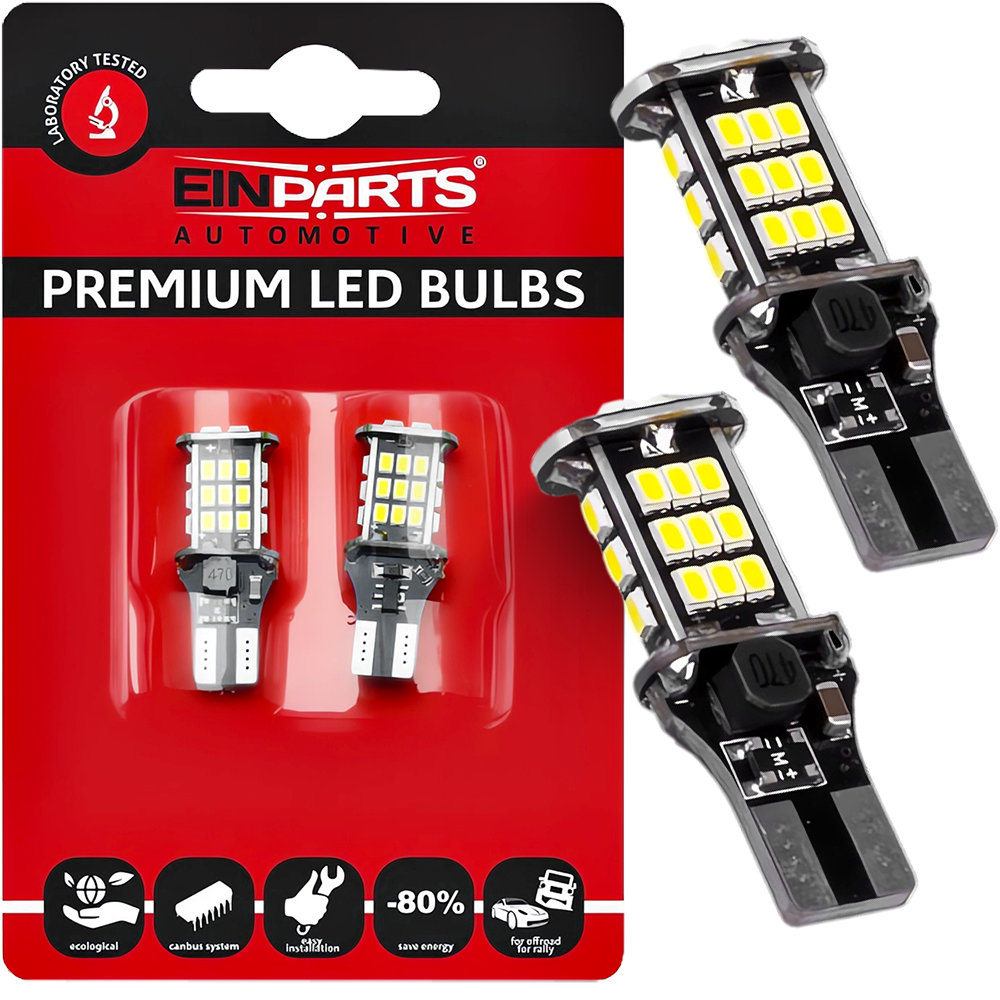 2x Żarówki W16W 30 SMD ŻARÓWKA LED COFANIA WSTECZNE CANBUS 6000K Białe