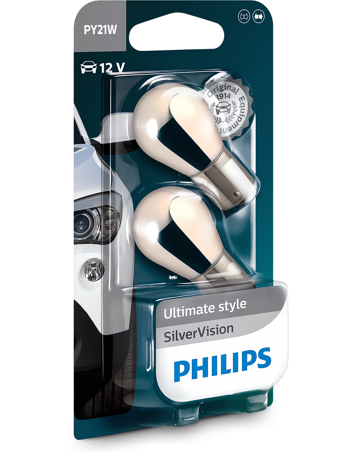 ŻARÓWKI PHILIPS PY21W SilverVision CHROM DO KIERUNKOWSKAZÓW 2 SZTUKI