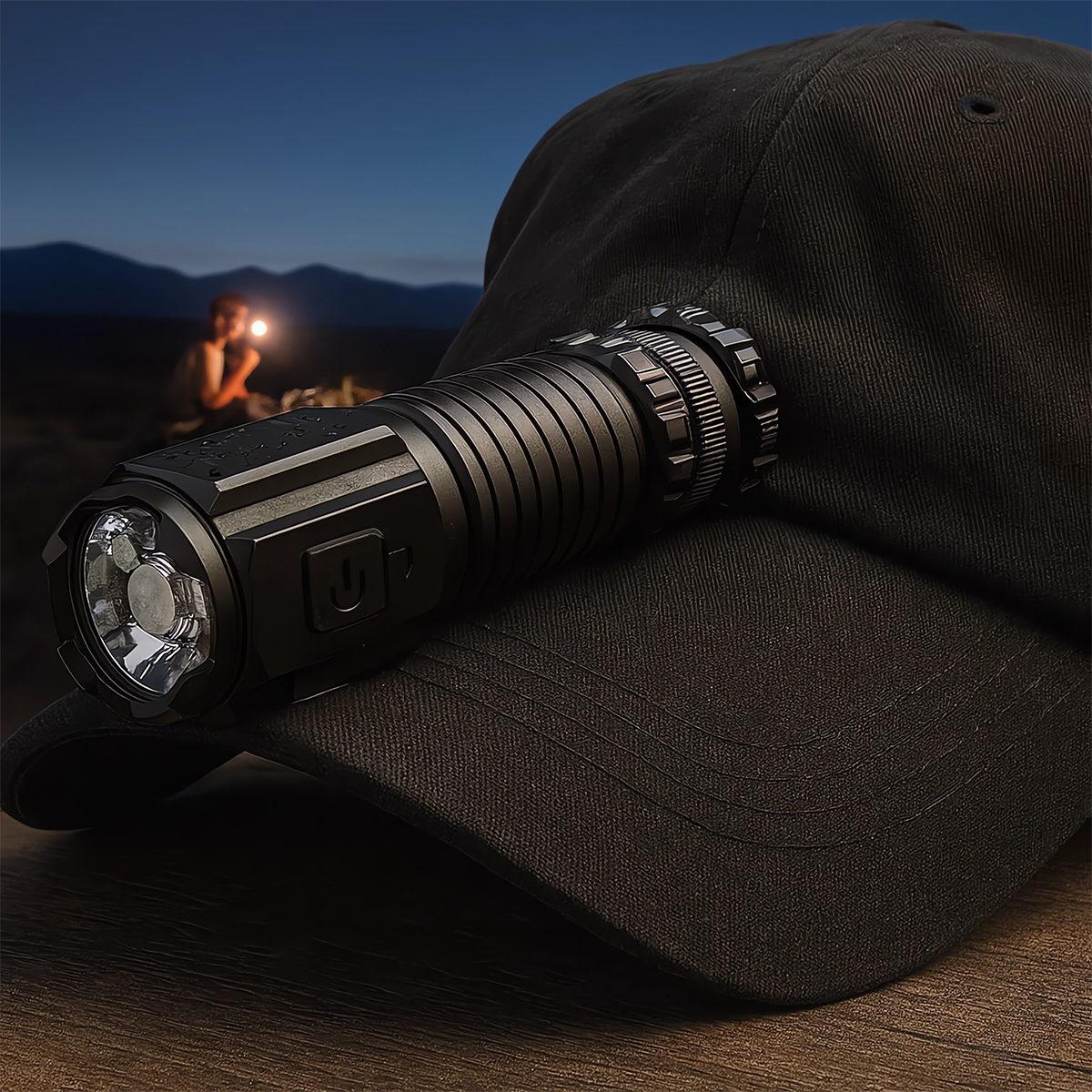 LATARKA TAKTYCZNA LED AKUMULATOROWA USB KLIPS MAGNES MOCNA DIODA 5 TRYBÓW