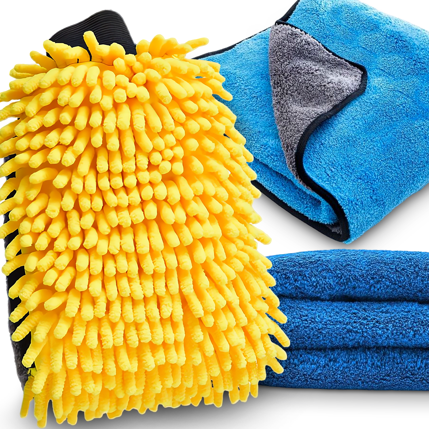 RĘKAWICA DO MYCIA + K2 RĘCZNIK DO OSUSZANIA SAMOCHODU Z GRUBEJ MIKROFIBRY