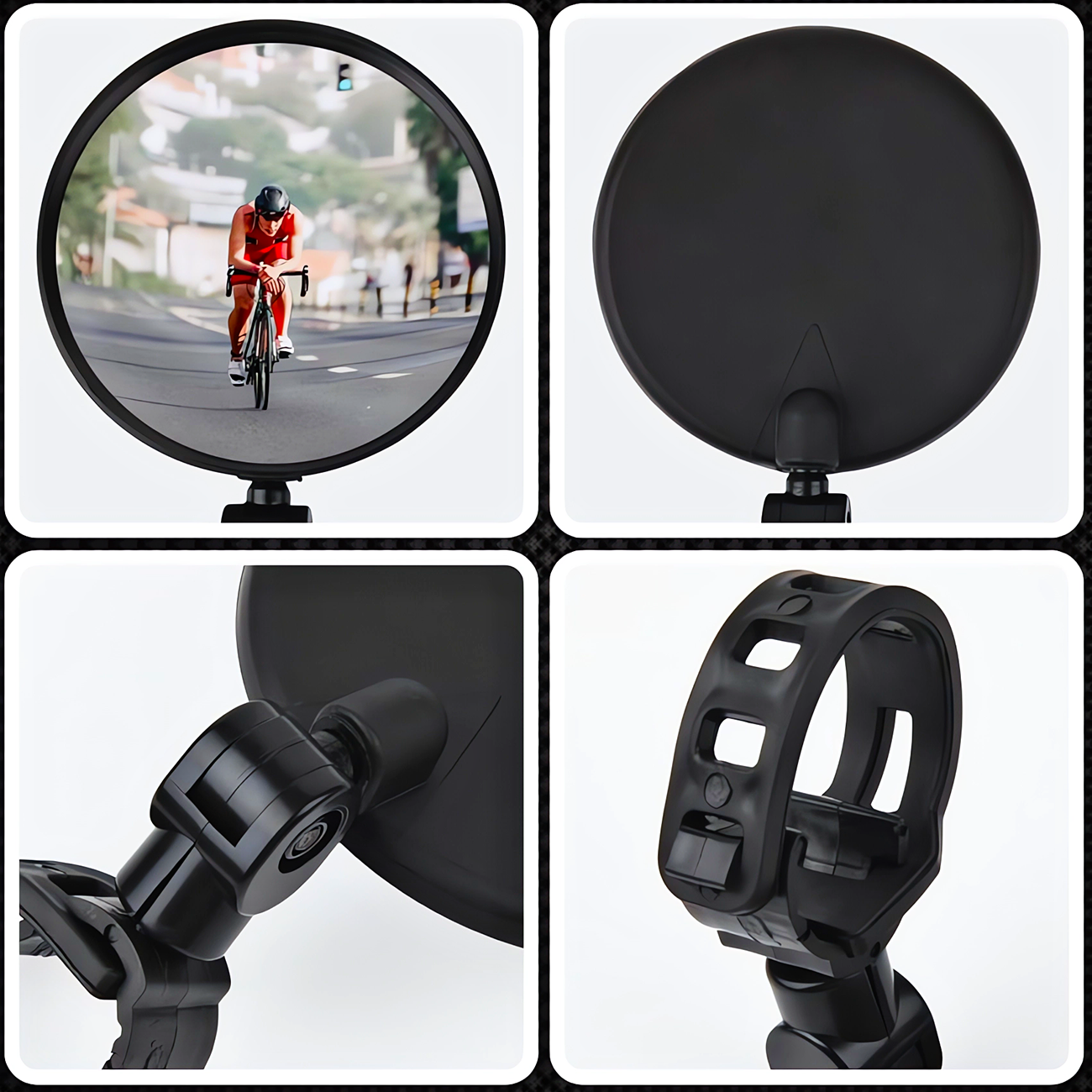 Lusterko Rowerowe Do Roweru Na Kierownicę 7,5CM Na Manetkę Uchwyt Rowerowy