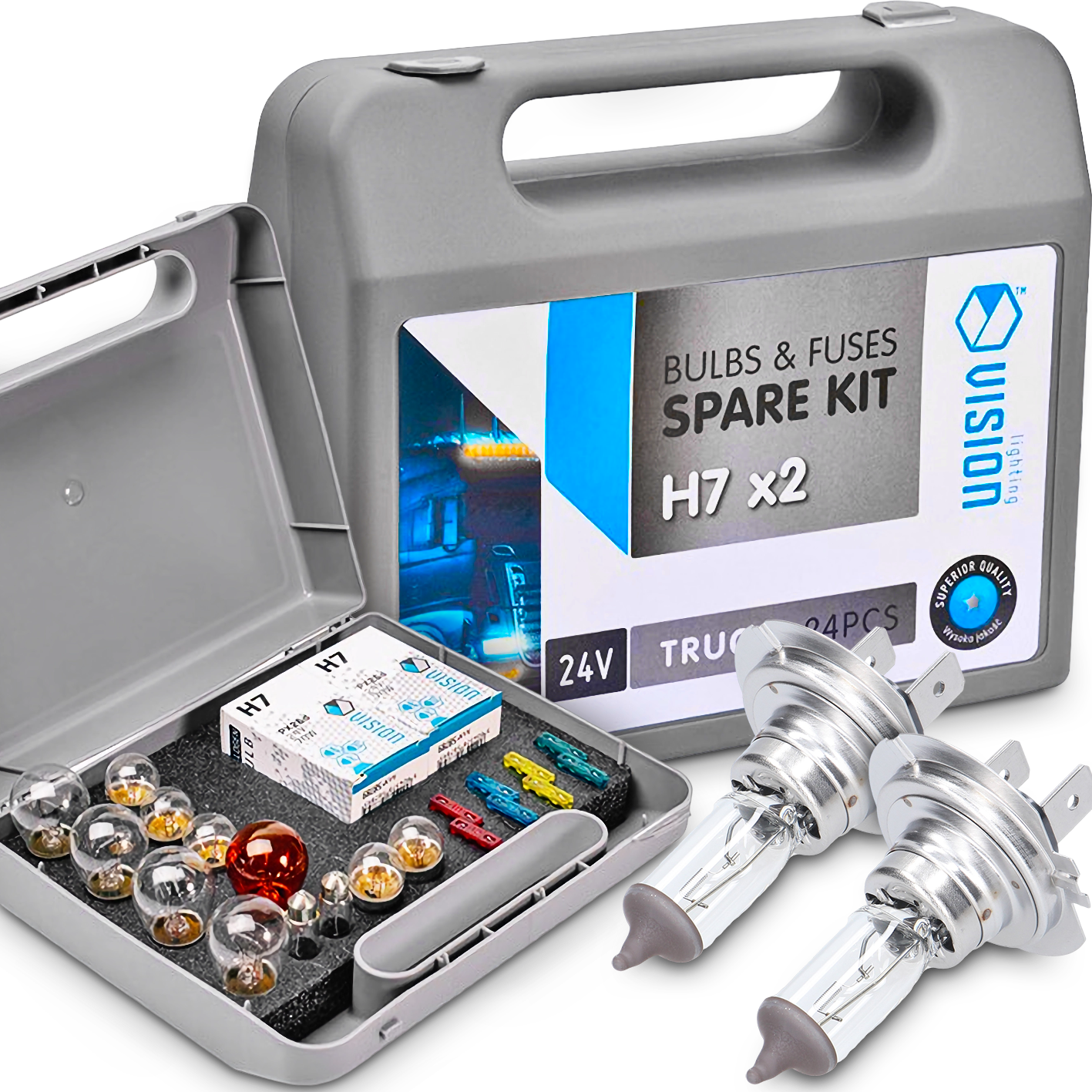 ZASOBNIK ŻARÓWEK VISION 2X H7 24V 70W + 22 ELEMENTY TIR CIĘŻARÓWKA ŻARÓWKI