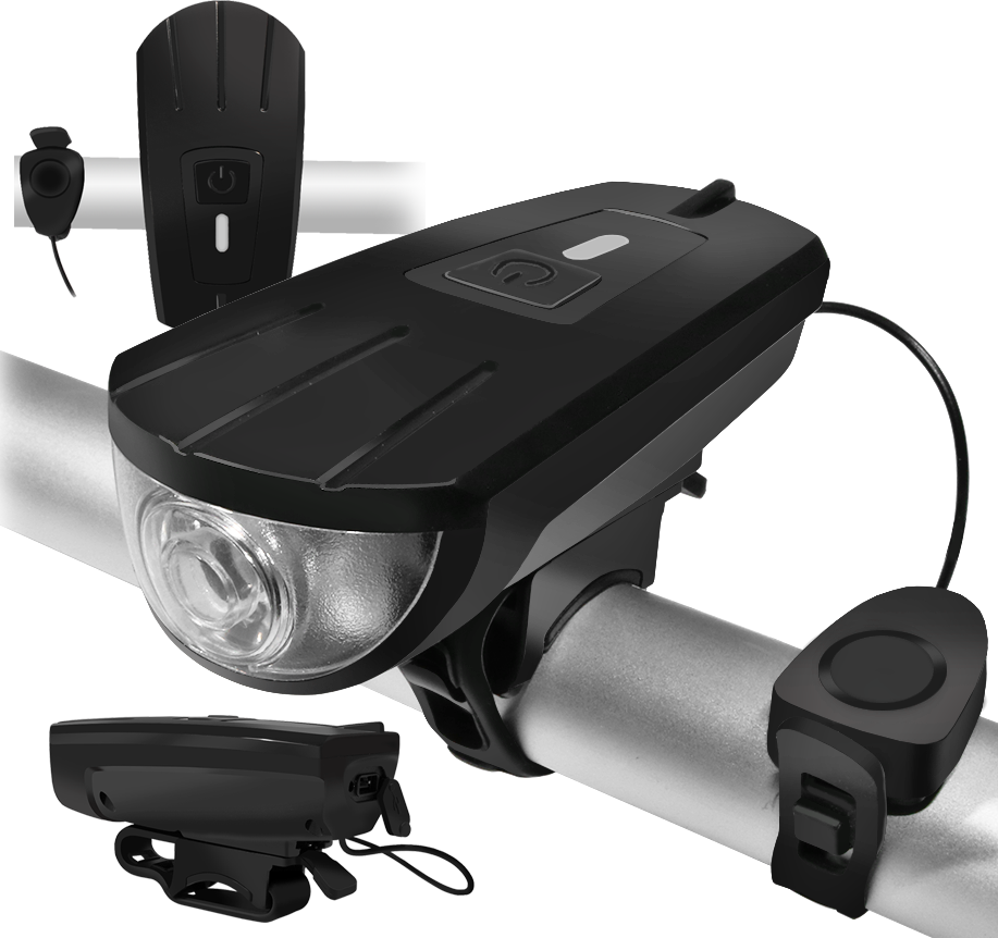 LAMPKA ROWEROW PRZÓD Z KLAKSONEM