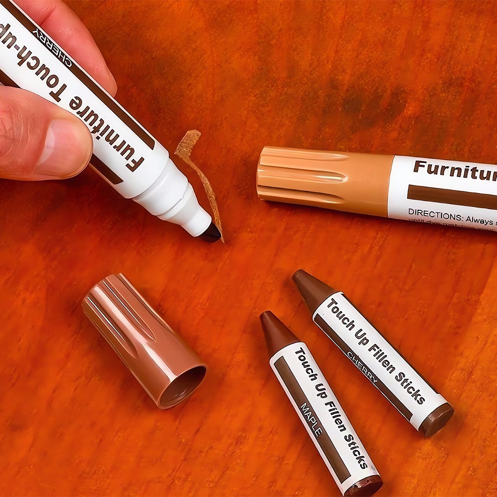 ZESTAW DO NAPRAWY RYS MEBLI DREWNIANYCH MARKARAMI PANELI DRZWI 8 SZT WOSK