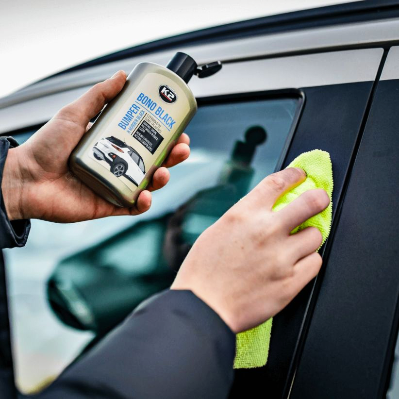 Zestaw Do Odnawiania Plastików Gumy Czernidło Gąbka Aplikator K2 Bono Black