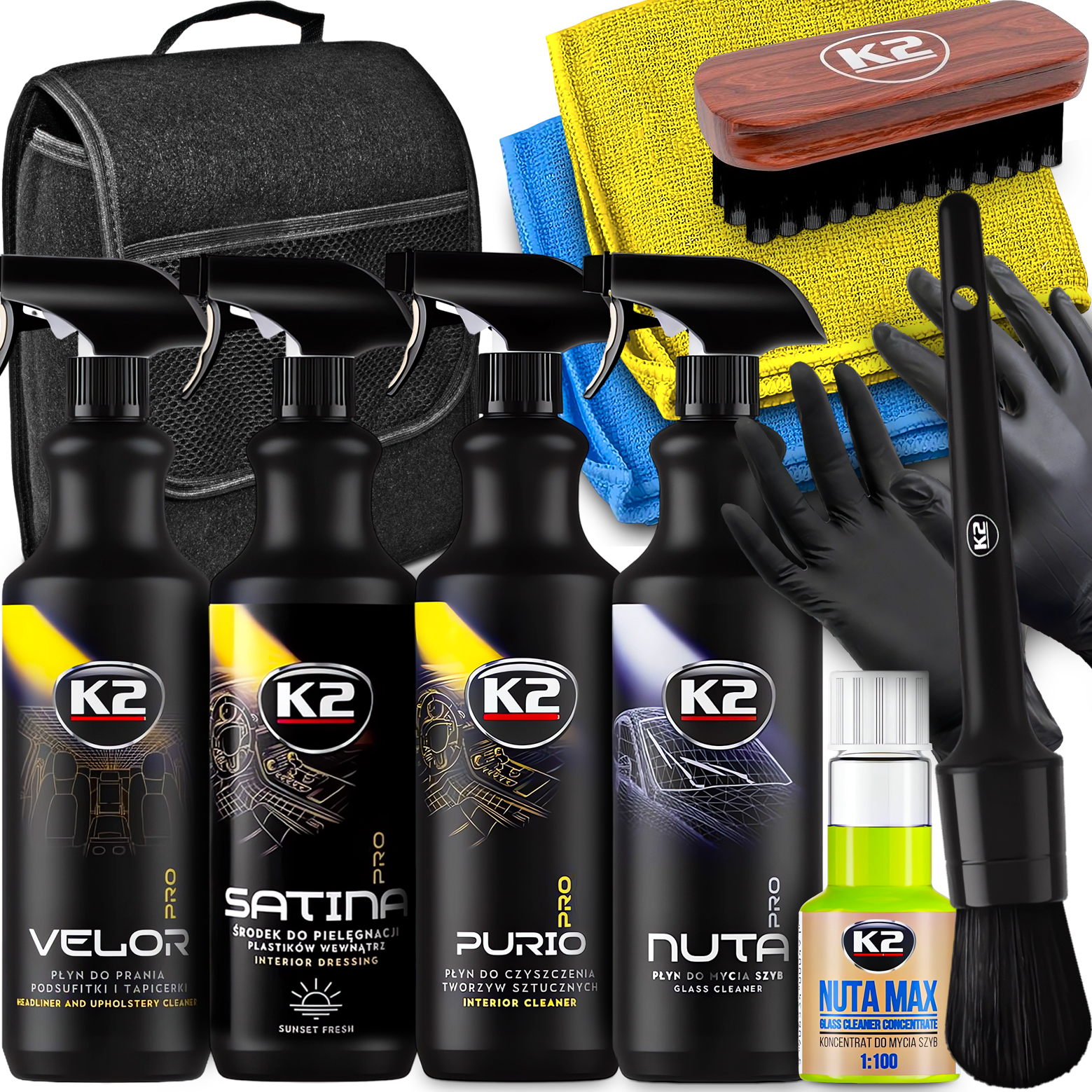 K2 PRO ZESTAW KOSMETYKÓW AUTA DETAILING CZYSZCZENIA SAMOCHODU XL na PREZENT