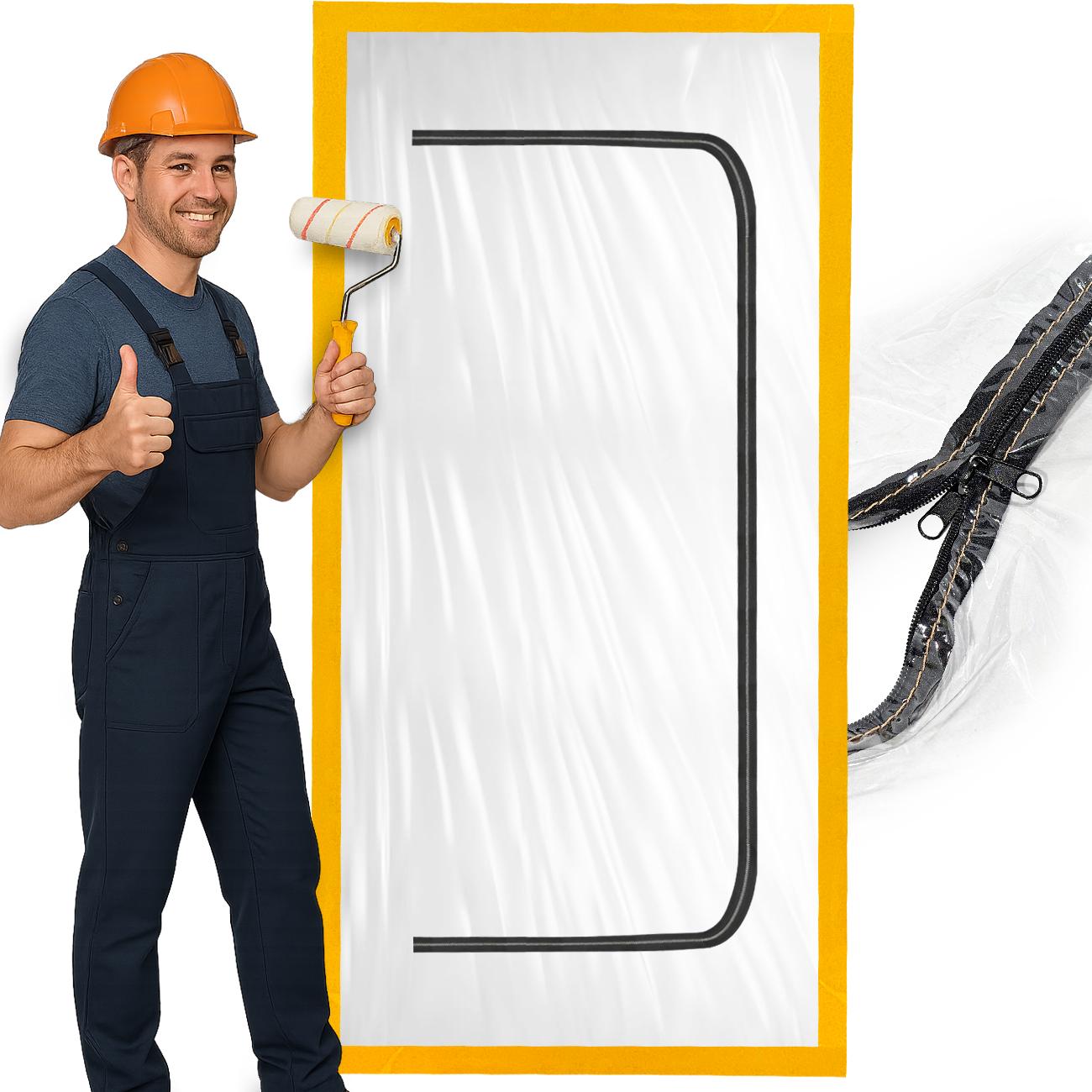 DRZWI REMONTOWE BUDOWLANE KURTYNA PRZECIWPYŁOWA Z ZAMKIEM FOLIA REMONT