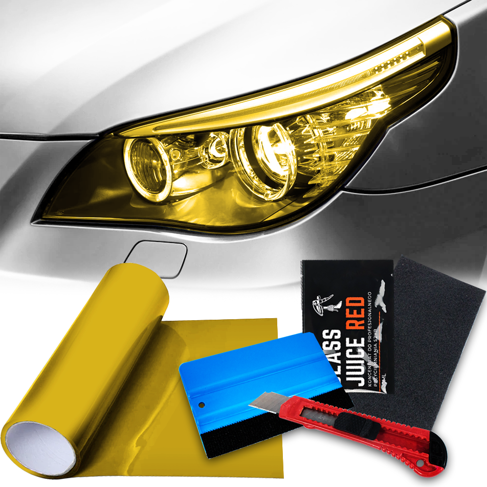 FOLIA DO PRZYCIEMNIANIA LAMP ŻÓŁTA + ZESTAW XXL