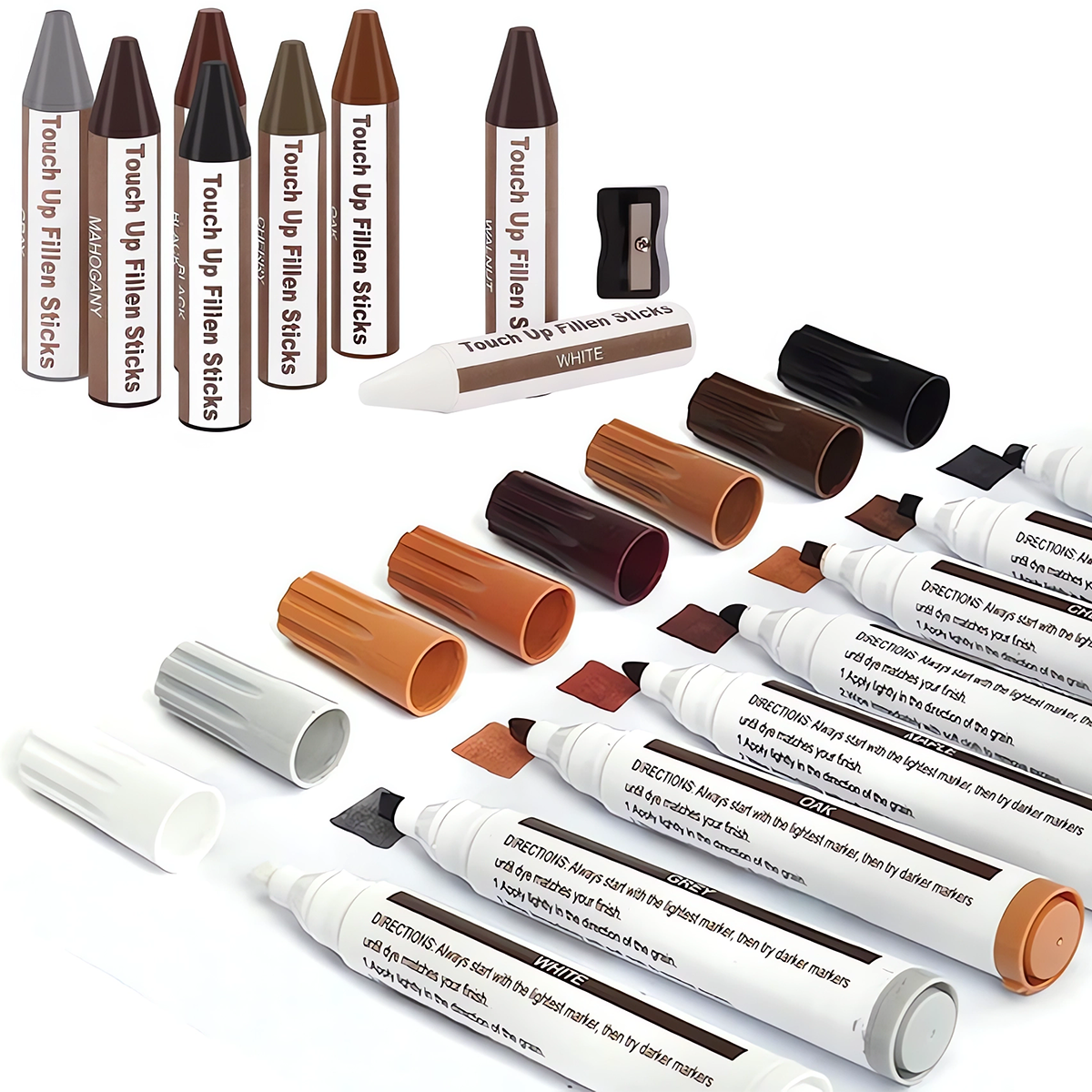 MEGA DUŻY ZESTAW NAPRAWCZY DO PANELI MEBLI NAPRAWY RYS DREWNA DRZWI OKIEN