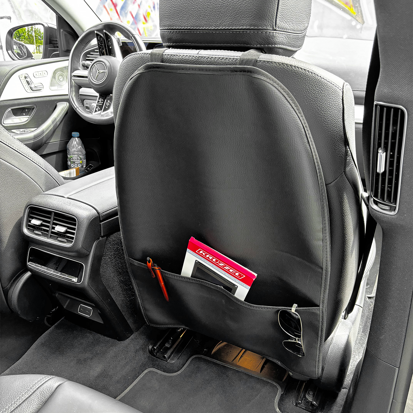 Mata Pod Fotelik Ochronna Osłona Na Tył Tyłu Kieszeń Fotela Siedzenia Skóra