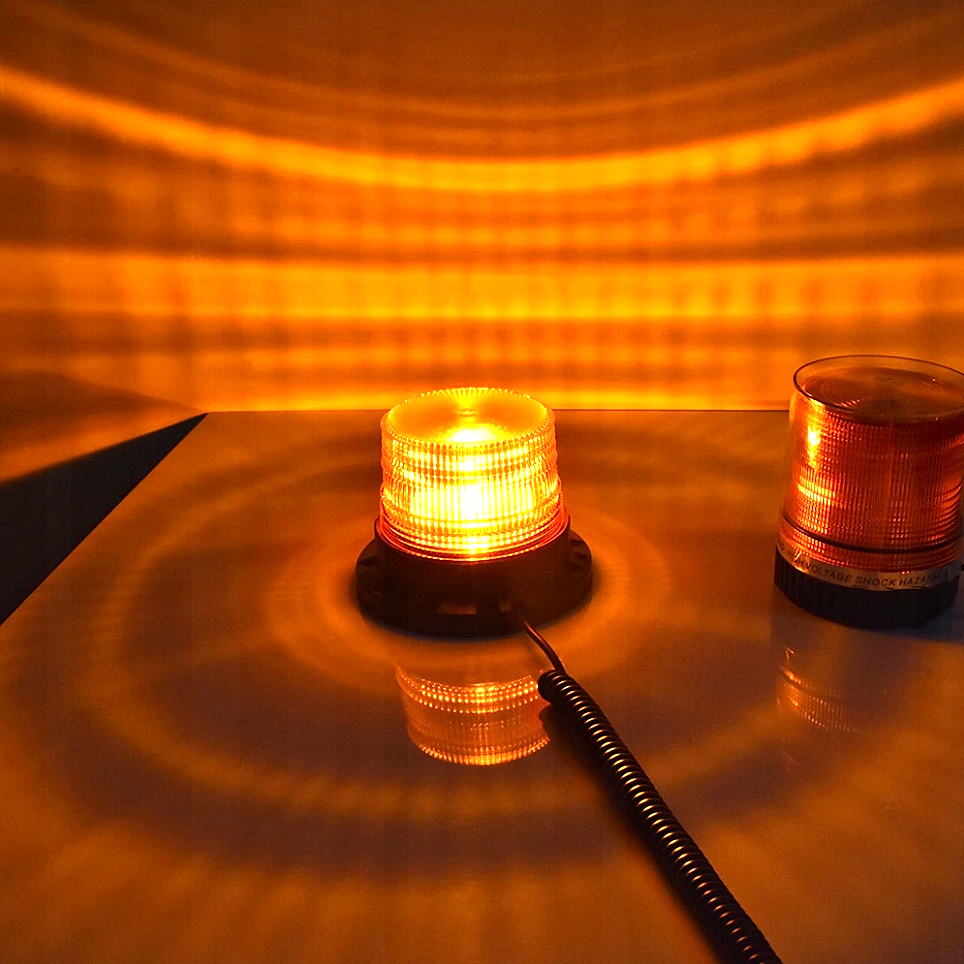 KOGUT Lampa błyskowa ostrzegawcza LED 12V 24V POMARAŃCZOWA sygnalizator