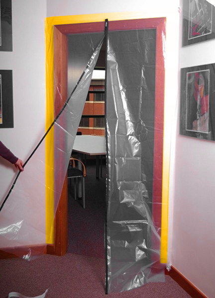 KURTYNA PRZECIWPYŁOWA Drzwi Remontowe Budowlane Z ZAMKIEM BŁYSKAWICZNYM