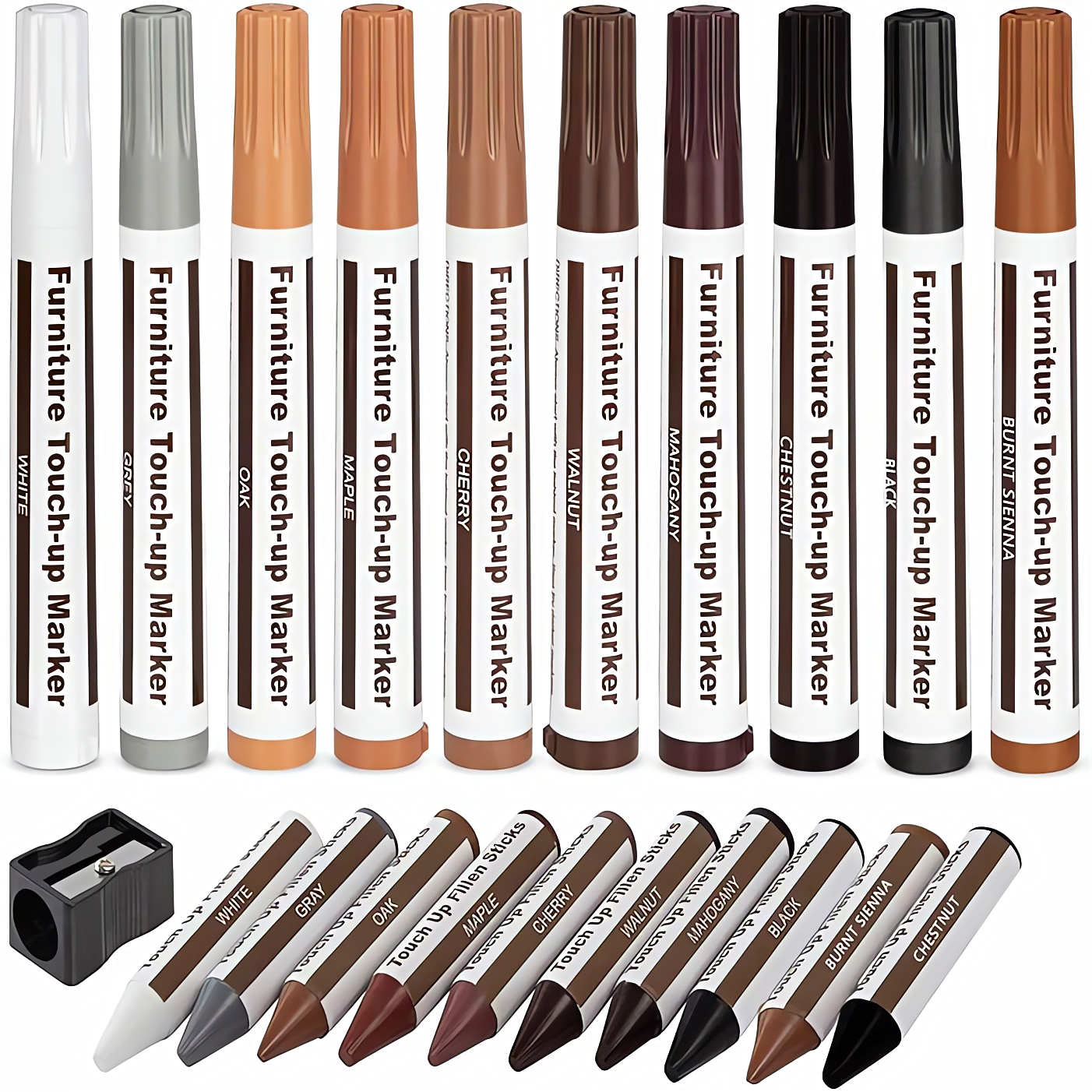 Zestaw Do Naprawy Mebli Rys Drewna Wosk Naprawczy Marker Temperówka 21 El