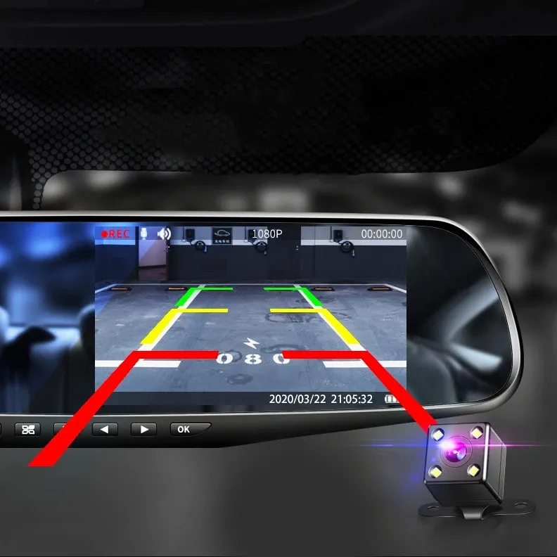 WIDEOREJESTRATOR SAMOCHODOWY W LUSTERKU WSTECZNYM