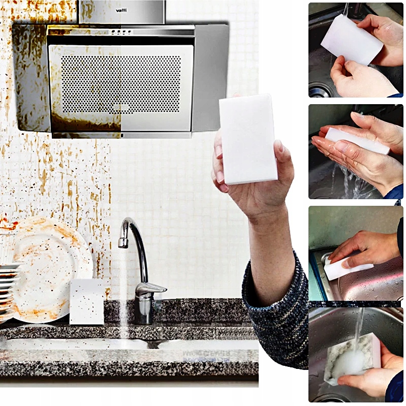 MAGICZNA GĄBKA DO CZYSZCZENIA PLAM USUWA BRUD