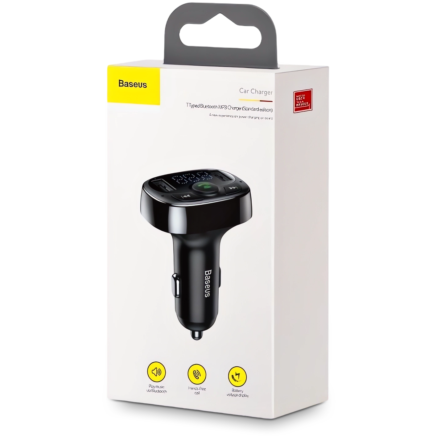 BASEUS TRANSMITER FM BLUETOOTH ŁADOWARKA SAMOCHODOWA MP3 2x USB SD/ TF 3.4A