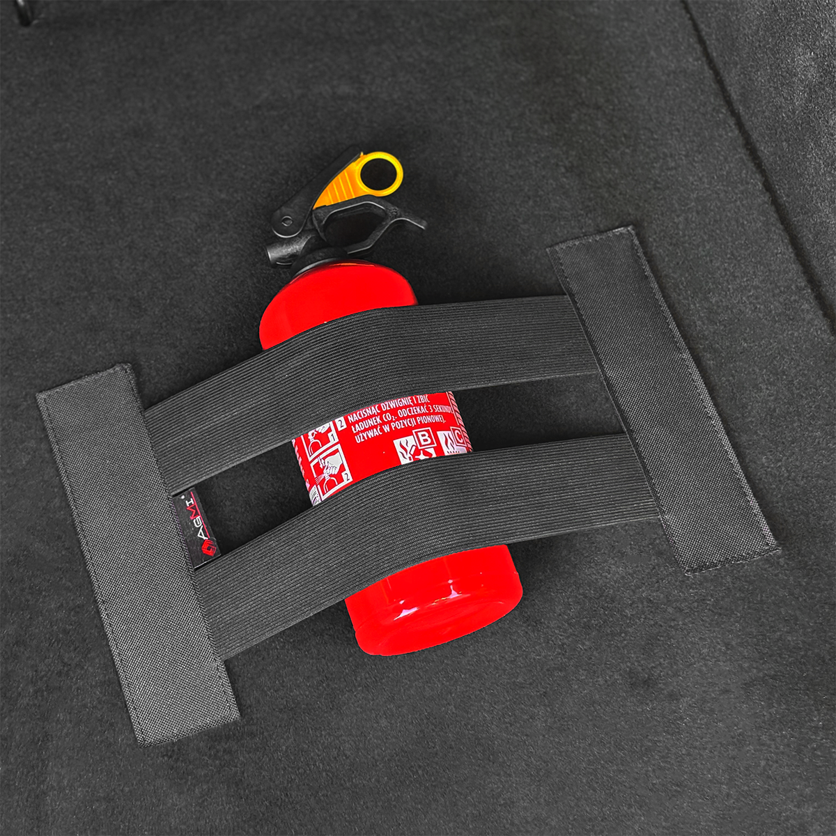 GAŚNICA 1KG OGNIOCHRON APTECZKA DIN13164 + MOCOWANIE DO BAGAŻNIKA NA RZEP