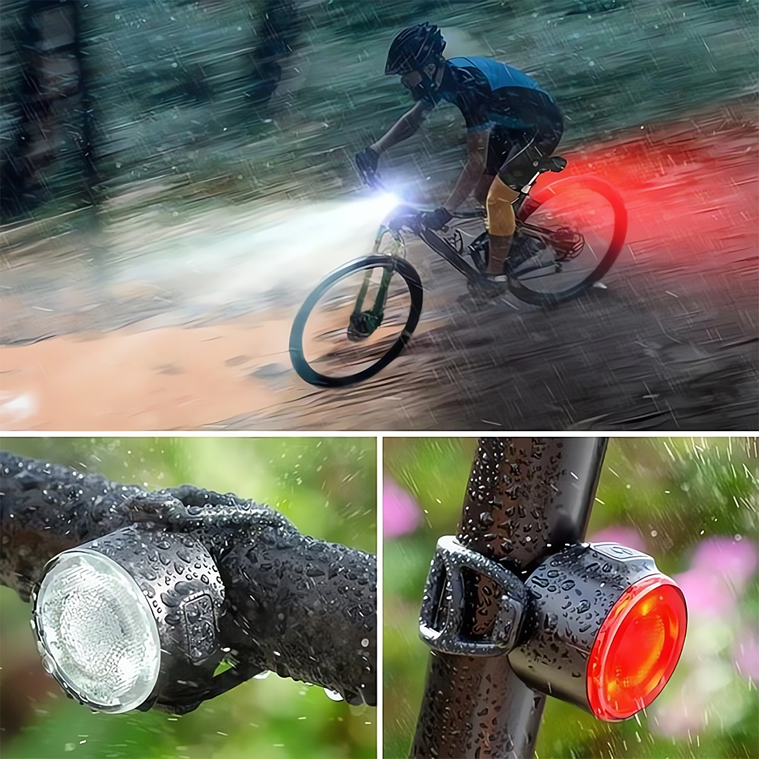 Lampki rowerowe przód tył USB OŚWIETLENIE DO ROWERU NA ROWER AKUMULATOROWE