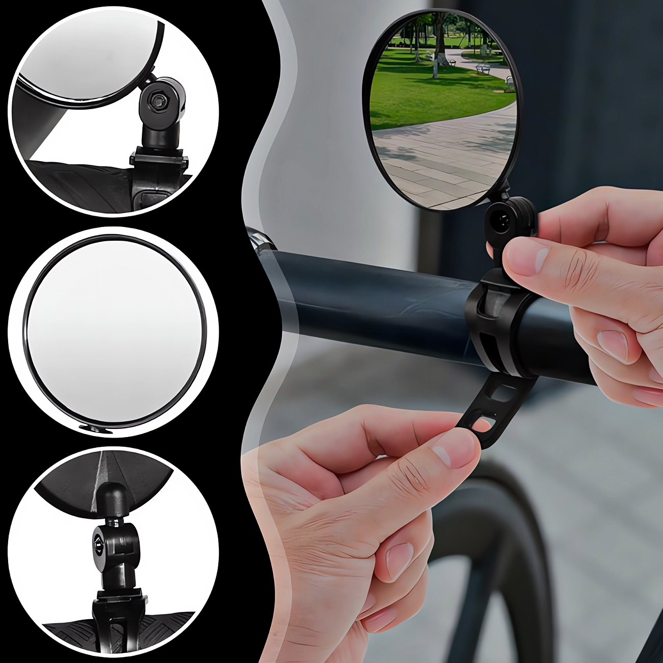 Lusterko Rowerowe Do Roweru Na Kierownicę 7,5CM Na Manetkę Uchwyt Rowerowy