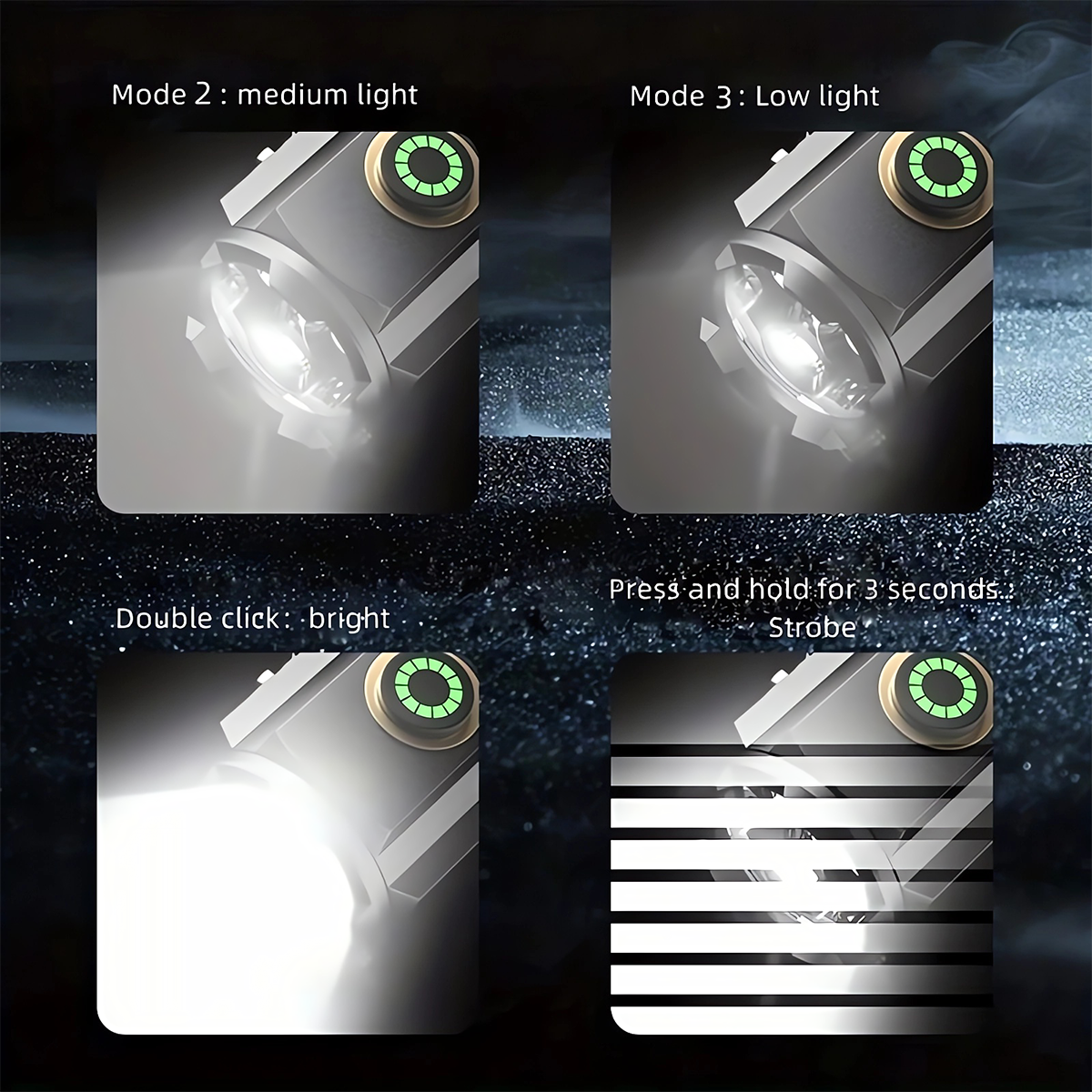 LATARKA TAKTYCZNA LED AKUMULATOROWA USB KLIPS MAGNES MOCNA DIODA 5 TRYBÓW