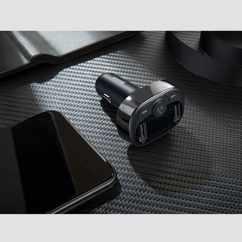 BASEUS TRANSMITER FM BLUETOOTH ŁADOWARKA SAMOCHODOWA MP3 2x USB SD/ TF 3.4A