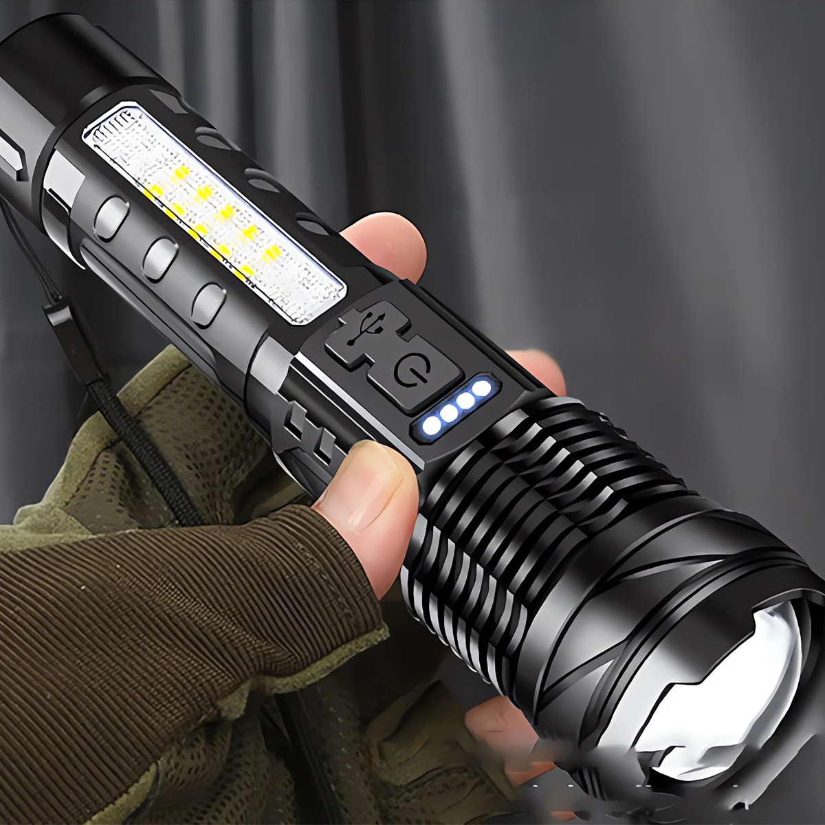 LATARKA AKUMULATOROWA LED 30W ŁADOWANA Z USB-C ZOOM OŚWIETLENIE SYGNALIZACY