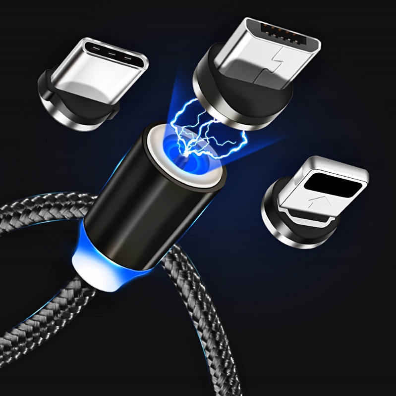 KABEL MAGNETYCZNY 3w1 MICRO TYP-C do IPHONE USB-C