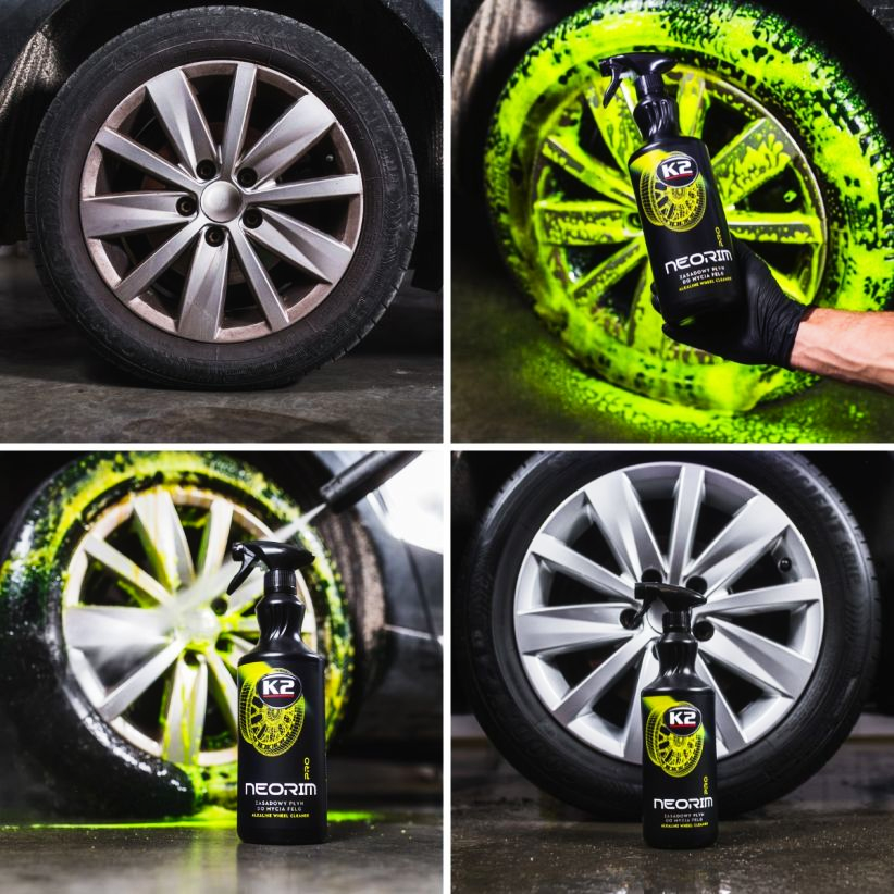 K2 NEORIM 1L PŁYN DO MYCIA CZYSZCZENIA FELG + SZCZOTKA + PĘDZELEK DETAILING