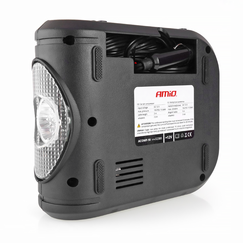 Kompresor Samochodowy Cyfrowy LED LCD 12V 150 PSI 10 BAR Pompka Sprężarka