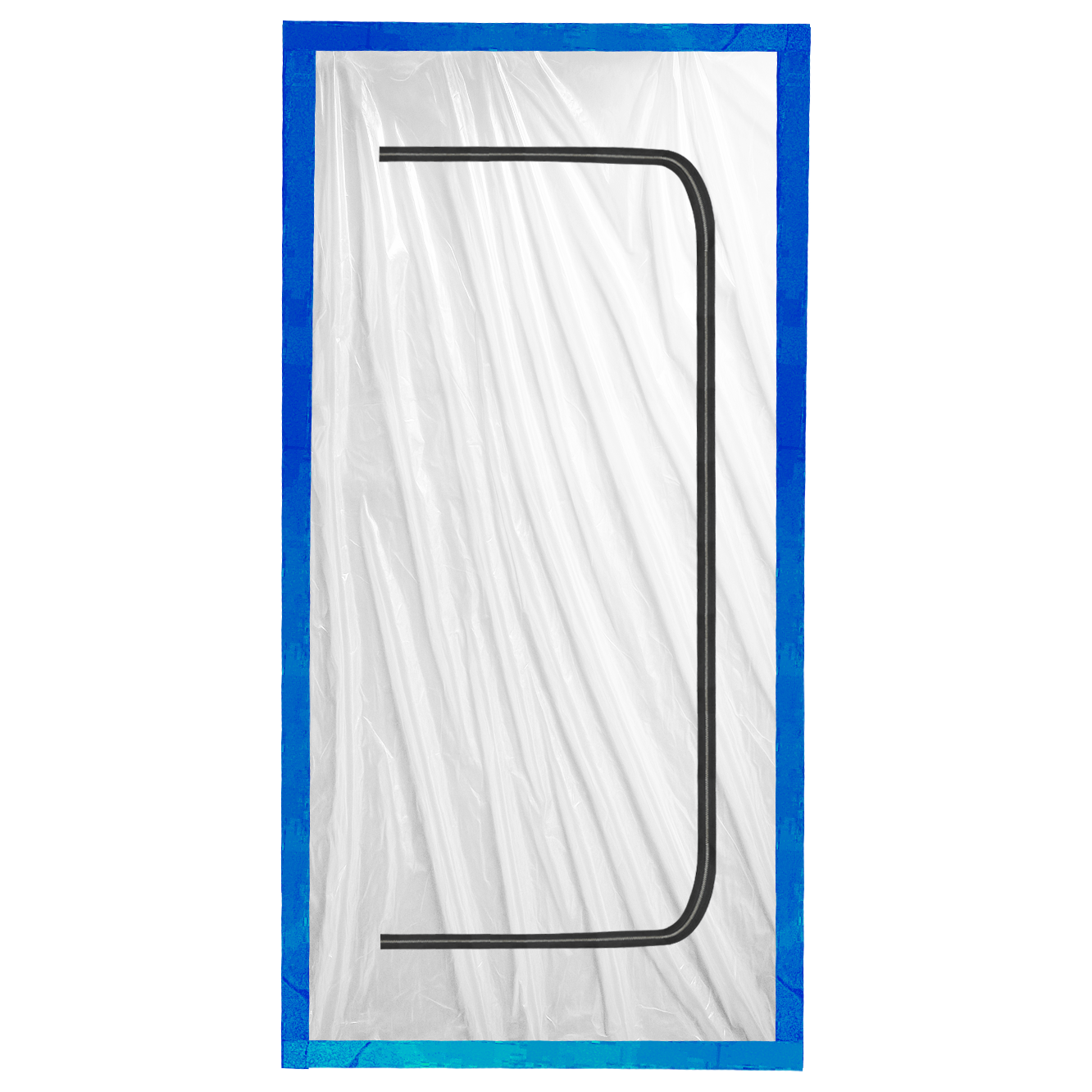 KURTYNA PRZECIWPYŁOWA DRZWI REMONTOWE BUDOWLANE Z  ZAMKIEM +TAŚMA NIEBIESKA