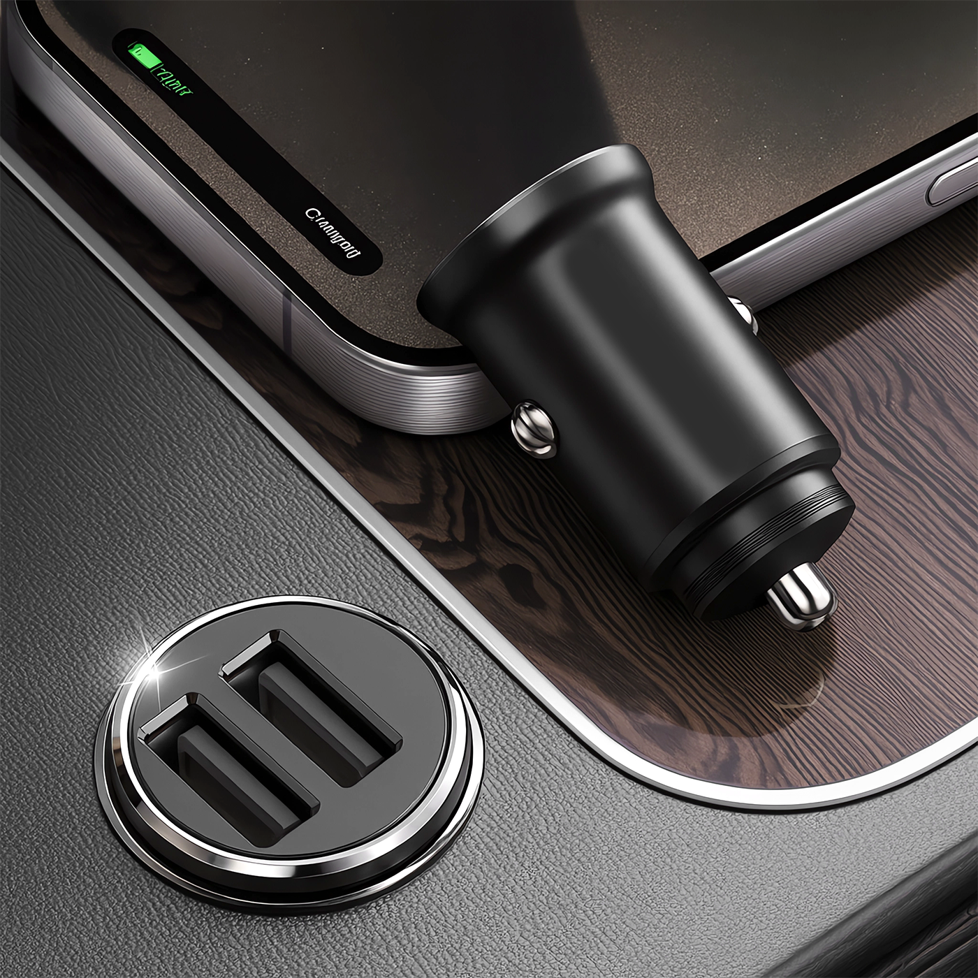 Ładowarka samochodowa mini 2x USB szybkie ładowanie mocna 12-24V DC