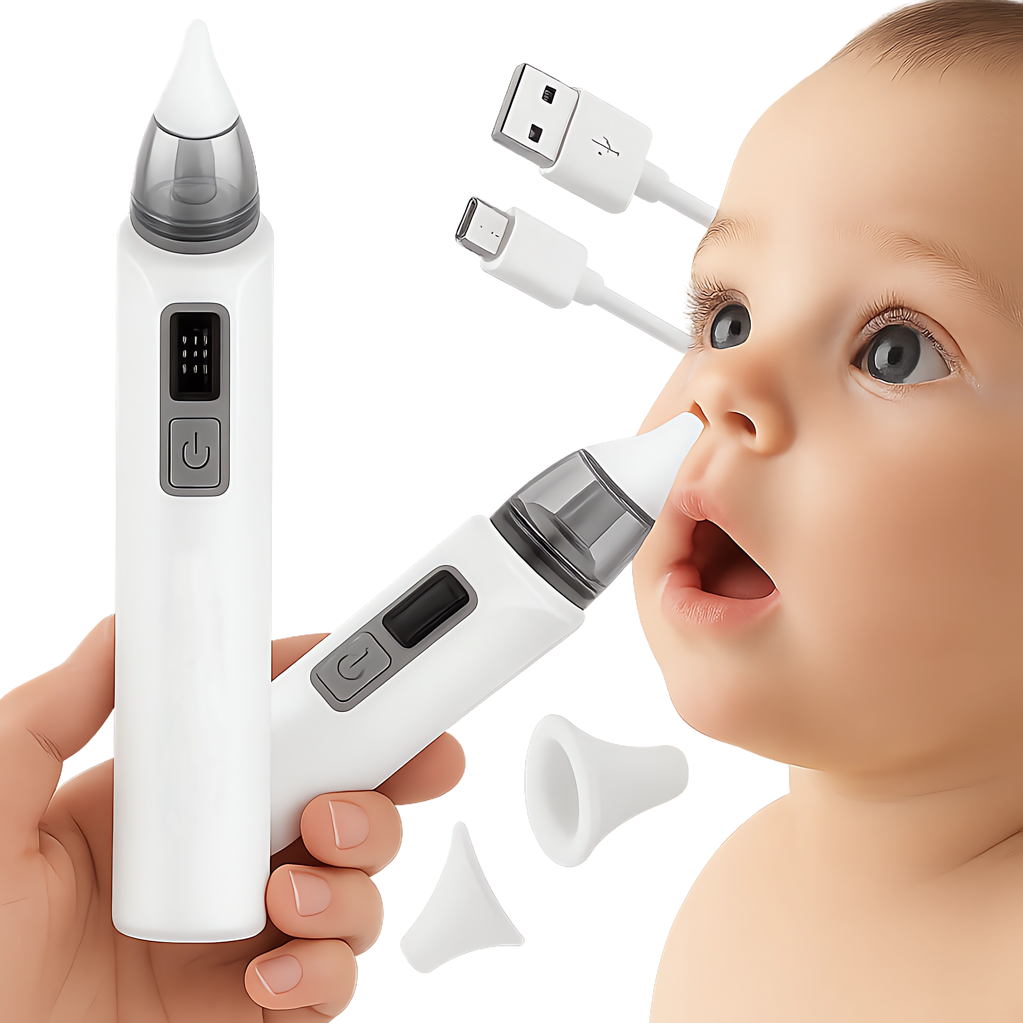 SPIRATOR DO NOSA USZU ELEKTRYCZNY ODKURZACZ ODCIĄGACZ KATARU REGULACJA MOC