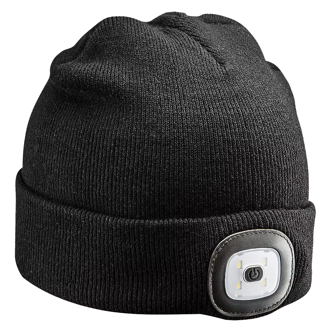 Czapka Zimowa LED Ciepła Z Lampką Czołową Dwustronna Latarka Ładowana USB