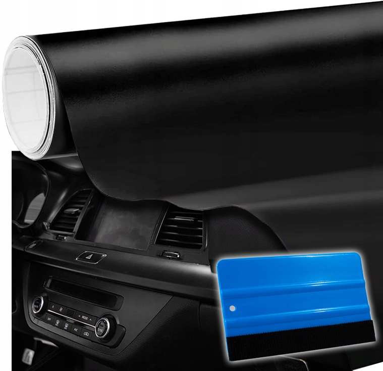 FOLIA CZARNY MAT + RAKLA