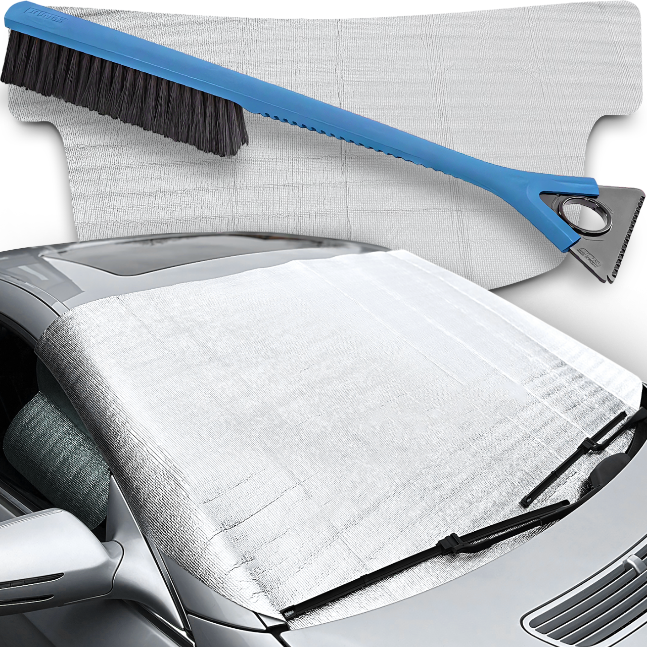 OSŁONA Mata Antyszronowa Aluminiowa 100x200cm Skrobaczka Ze Szczotką Kungs