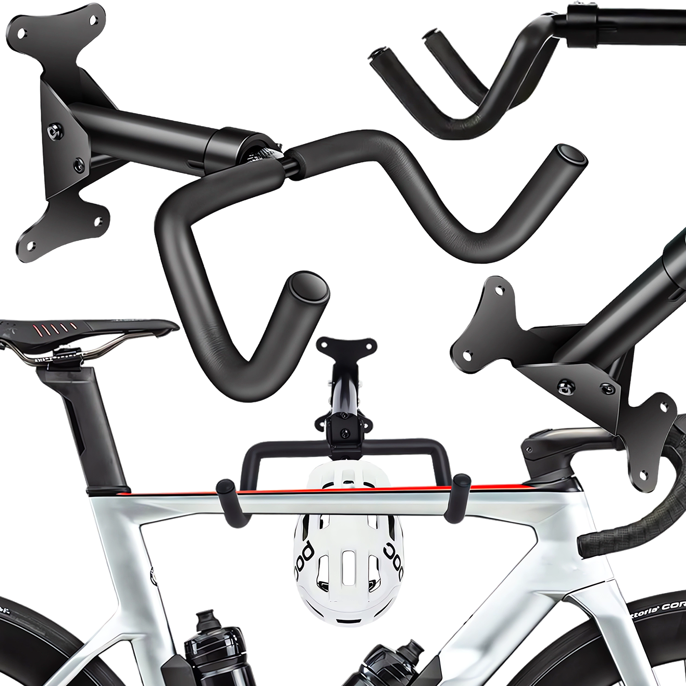 Wieszak Rowerowy Ścienny Uchwyt Składany Stalowy Na Rower do 40kg Hak