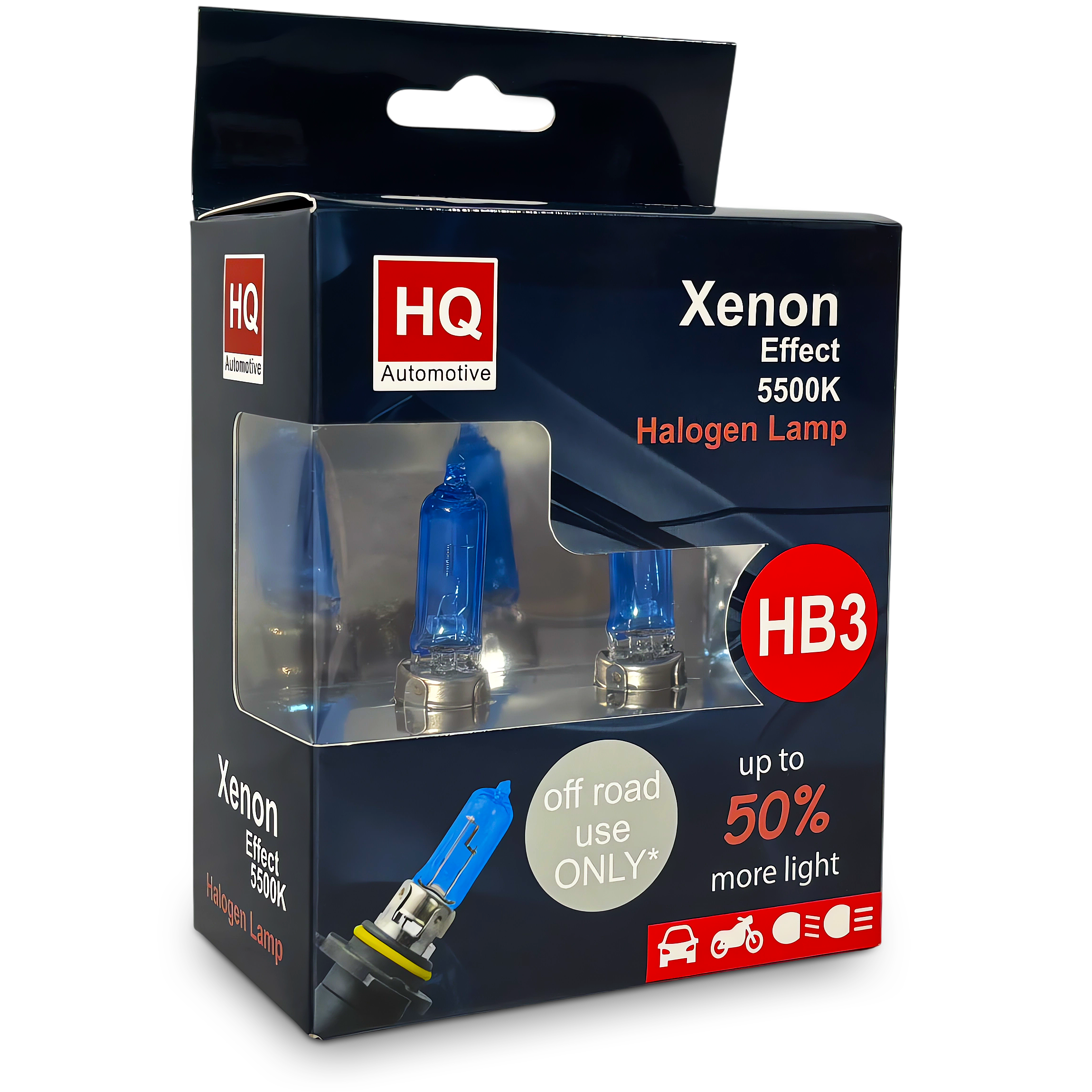 Żarówki HQ Automotive HB3 Mocne Efekt LED +50% Światła Xenon Effect OEM