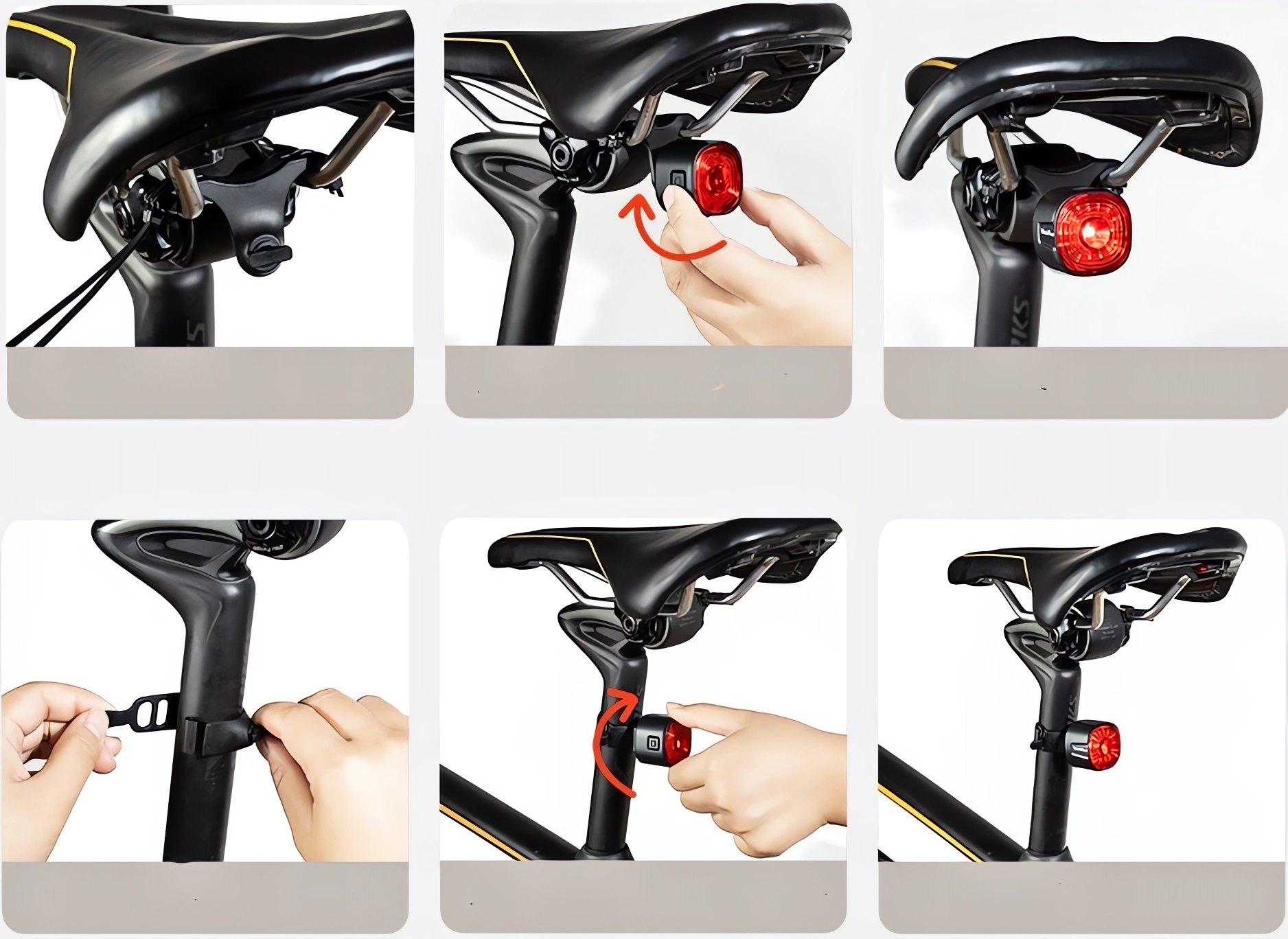 Lampka rowerowa czerwona SPECTER WT09 tył tylna oświetlenie na rower aku