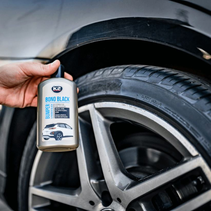 Zestaw Do Odnawiania Plastików Gumy Czernidło Gąbka Aplikator K2 Bono Black