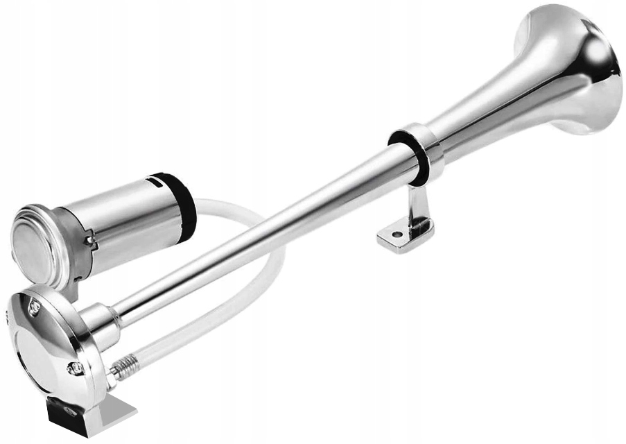 KLAKSON CHROM POJEDYNCZY Z KOMPRESOREM 12V