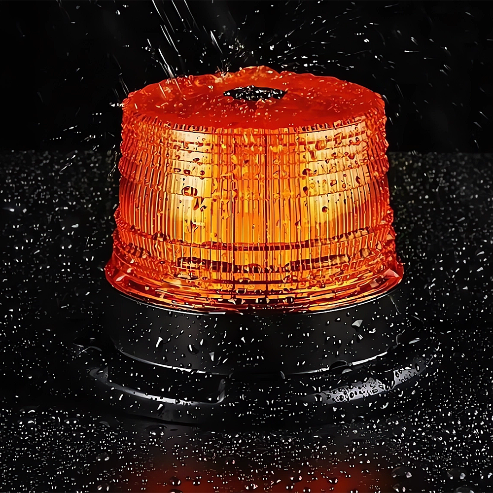 KOGUT Lampa błyskowa ostrzegawcza LED 12V 24V POMARAŃCZOWA sygnalizator