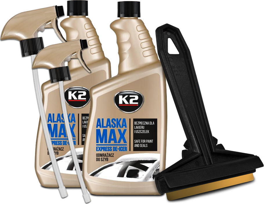 K2 ALASKA ODMRAŻACZ DO SZYB 2x700ML SKROBACZKA MURSKA MOSIEŻNYM OSTRZEM 575