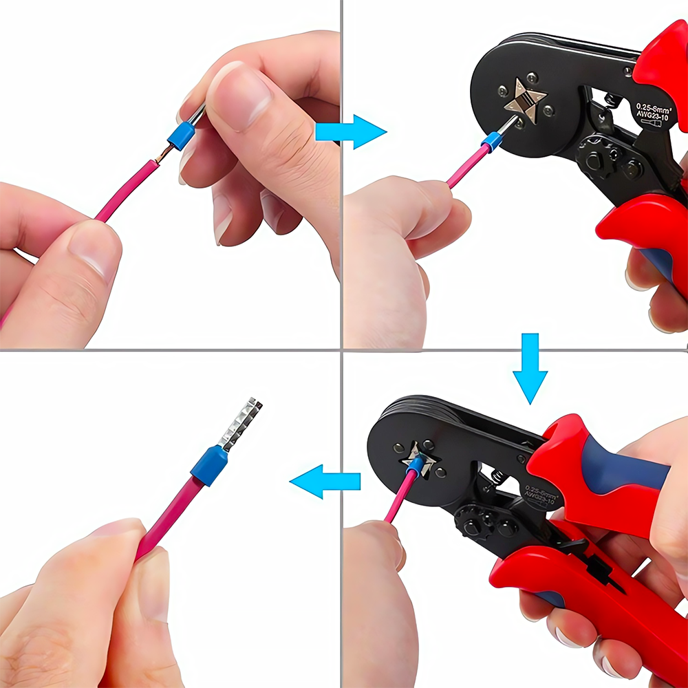 ZACISKARKA DO TULEJEK PRZEWODÓW KABLI PRASKA KONEKTORÓW 1800 SZT 0.25-10mm²