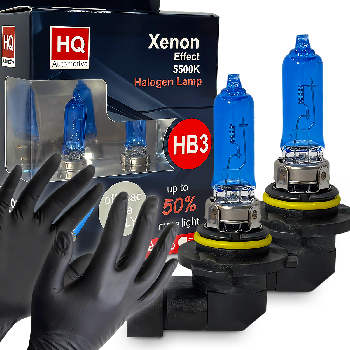 Żarówki HQ Automotive HB3 Mocne Efekt LED +50% Światła Xenon Effect OEM