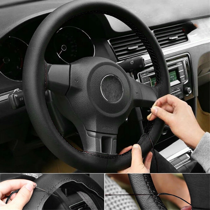 POKROWIEC NA KIEROWNICĘ CZARNY