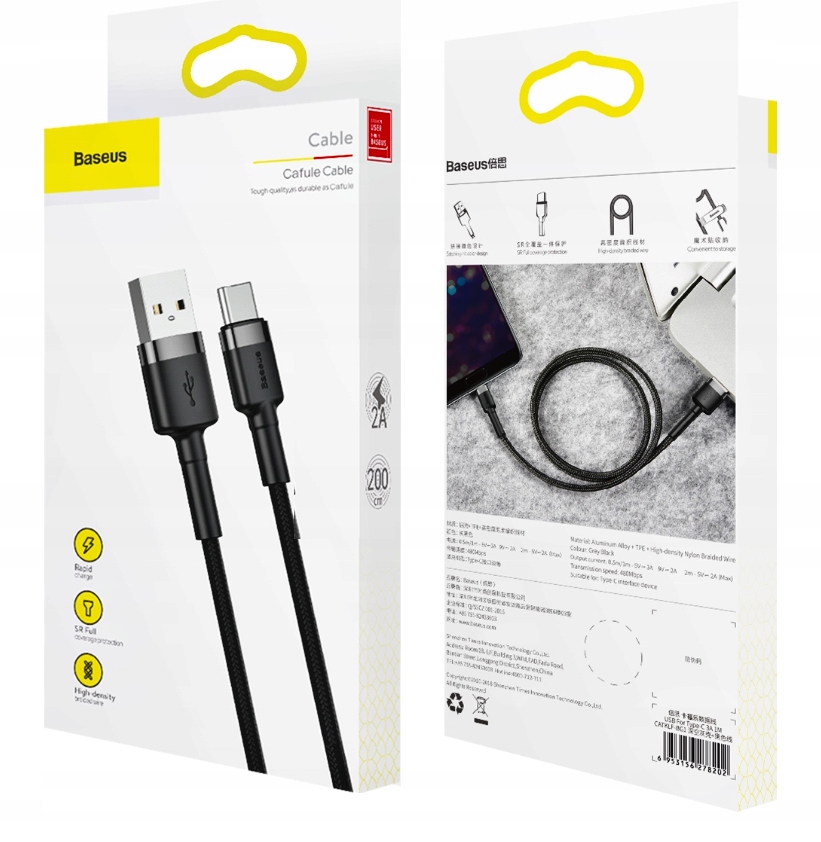 Baseus kabel USB-C Typ C Quick Charge 3.0 200cm 2A