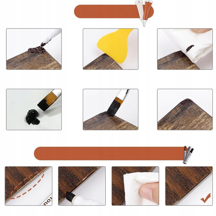 Zestaw DO NAPRAWY PANELI mebli markery WOSK NAPRAWCZY drzwi drewna RYS 42el