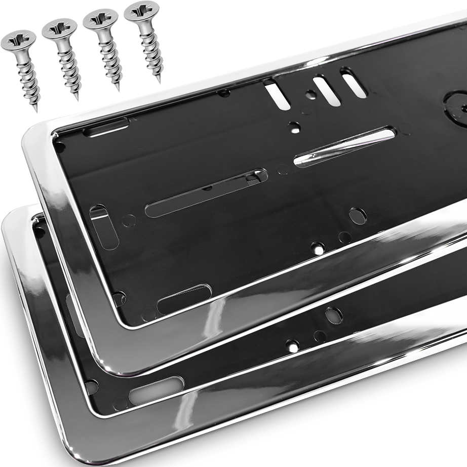 2xRAMKI POD TABLICĘ REJESTRACYJNĄ GALWANIZOWANE KOMPLET RAMEK DO TABLIC