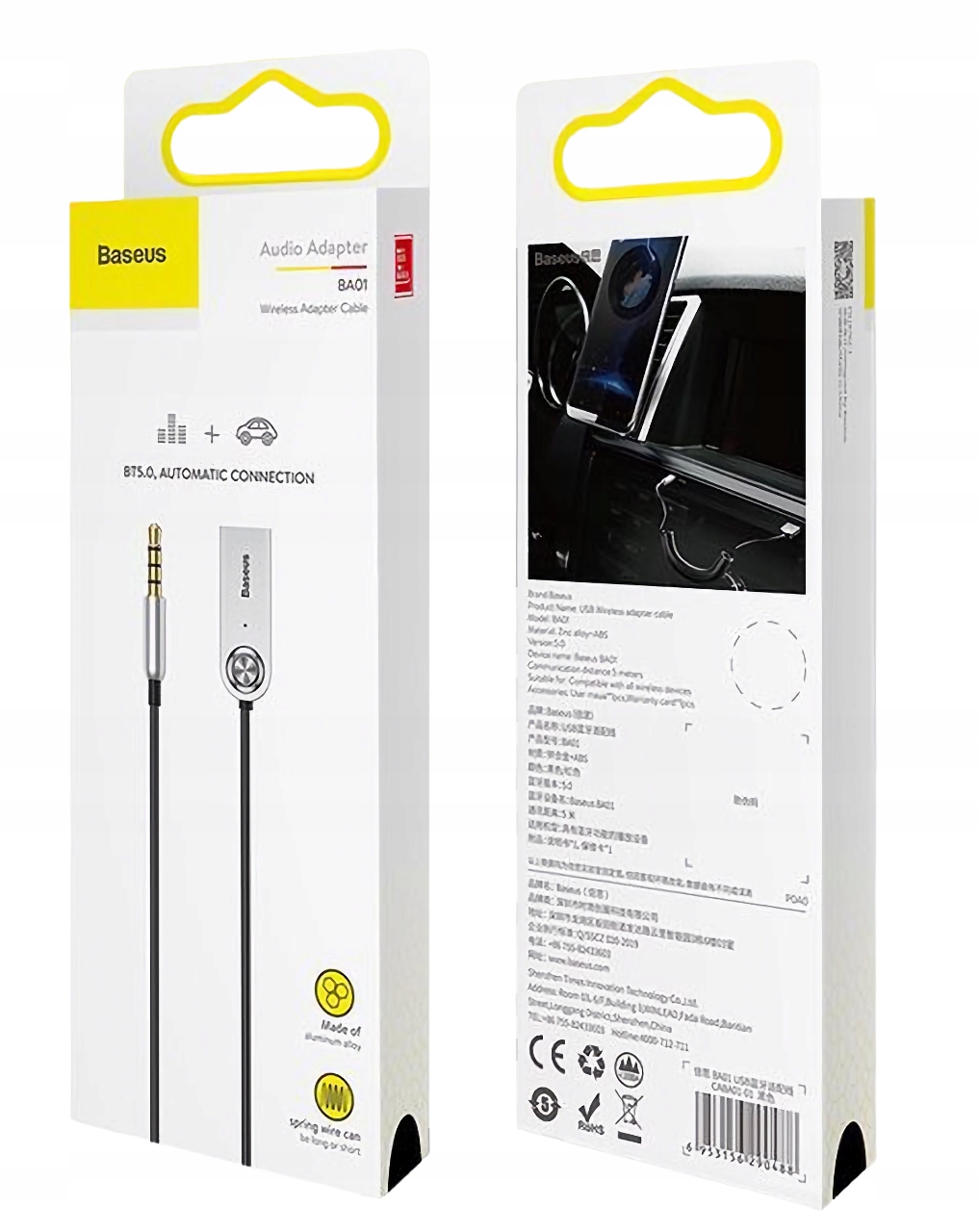 Baseus Transmiter Odbiornik Bluetooth Adapter AUX