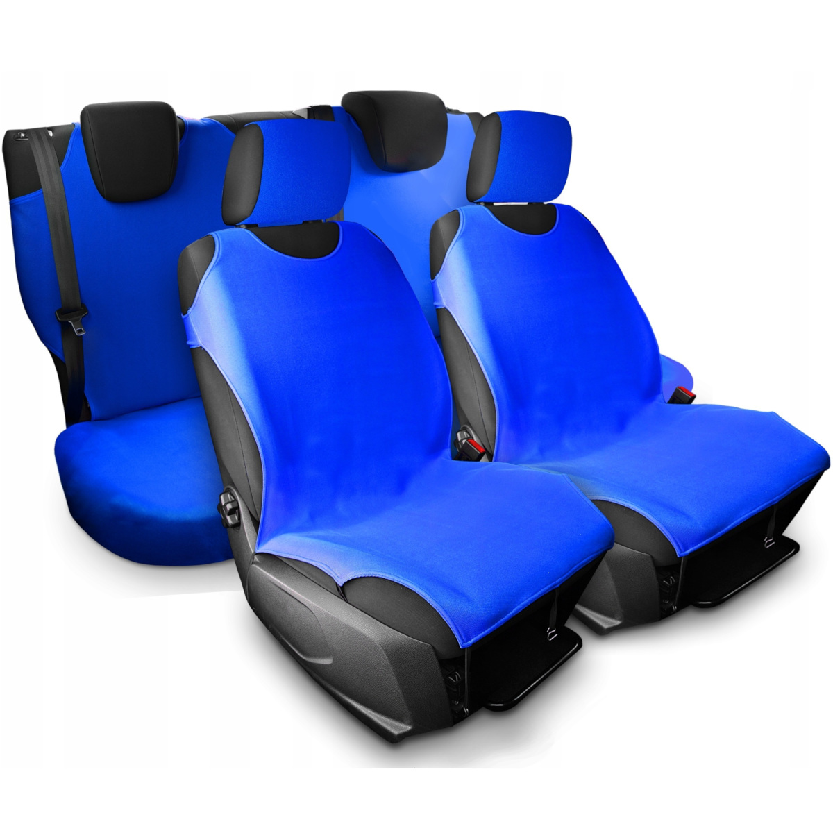 KOSZULKI POKROWCE SAMOCHODOWE TYŁ PRZÓD NIEBIESKIE